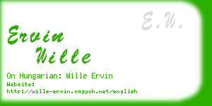 ervin wille business card